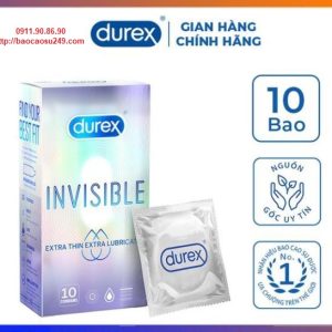 BAO CAO SU SIÊU MỎNG DUREX INVISIBLE EXTRA THIN - HỘP 10C