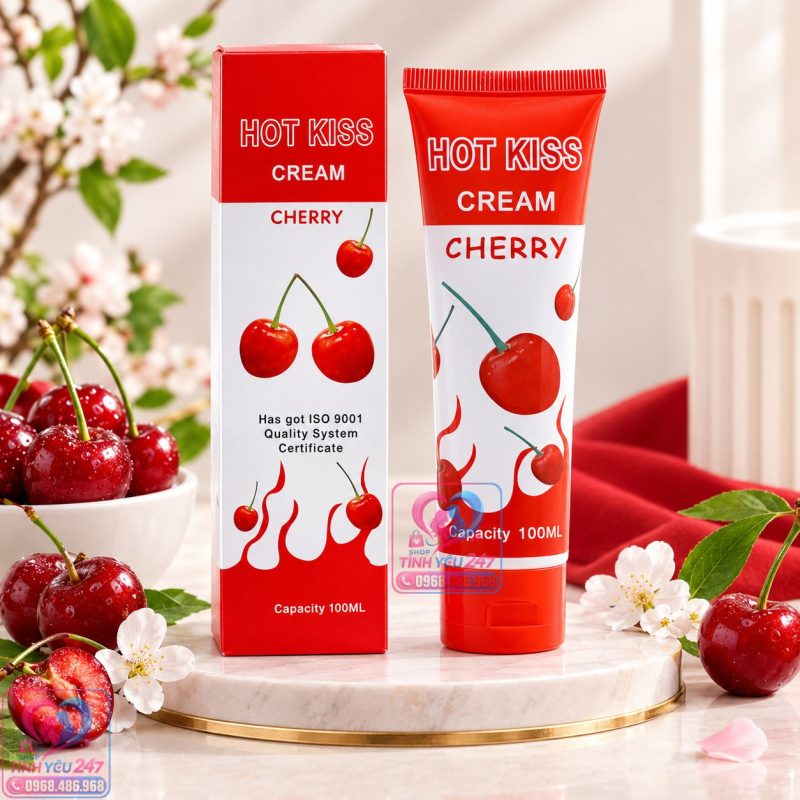 Gel bôi trơn tăng hưng phấn Hot Kiss hương Cherry cho Oral Sex