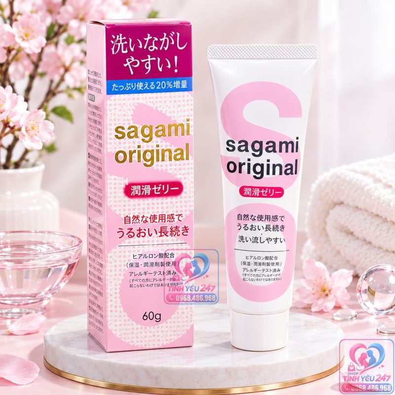 Gel bôi trơn gốc nước Sagami Original 60g dùng an toàn với bao cao su