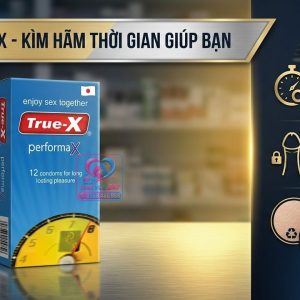 Gói hàng bọc kín trơn hoàn toàn không để lộ thông tin bao cao su True X PerforMax hộp 12 cái khi giao nhận hỏa tốc