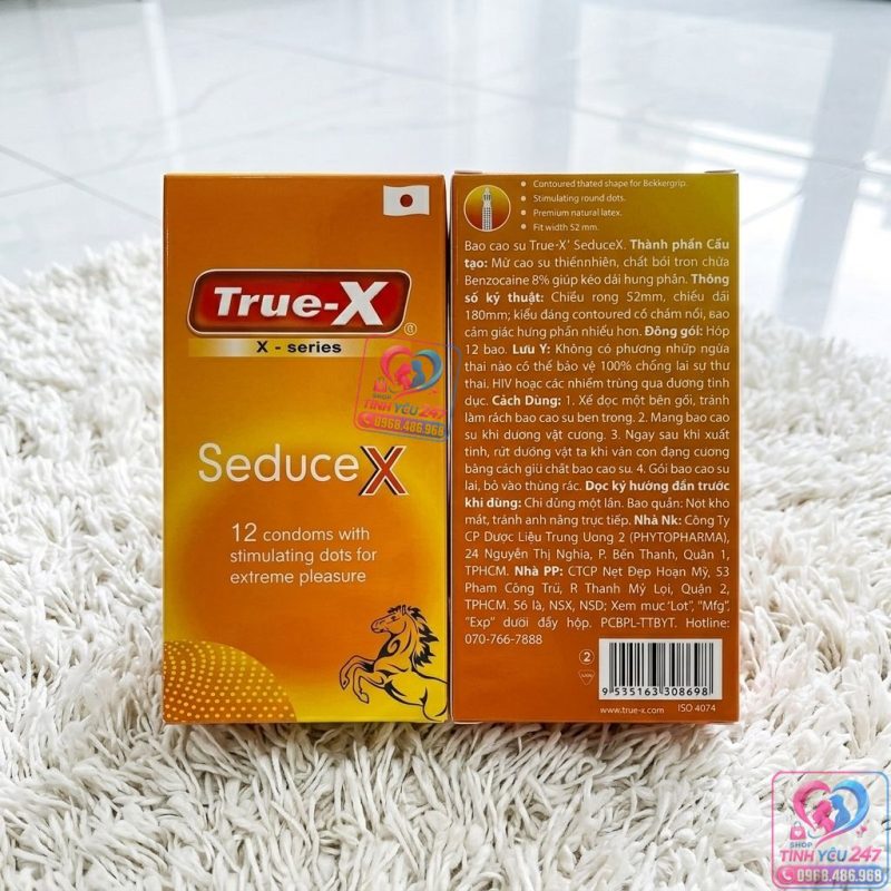Bao cao su True-X chính hãng dòng SeduceX ôm khít hoàn hảo chống tuột bao an toàn