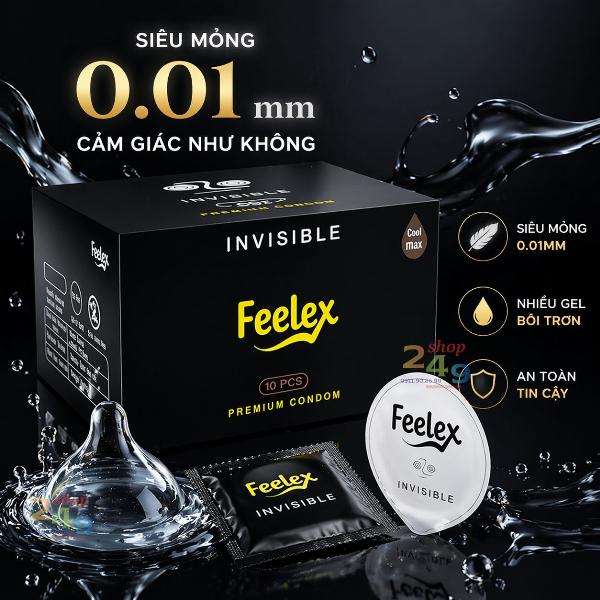 baocaosufeelexinvisible001shop249jpg_cmmdkc7d Bao Cao Su Feelex Invisible Siêu Mỏng 0.01mm – Chạm Đỉnh Cảm Giác Chân Thật