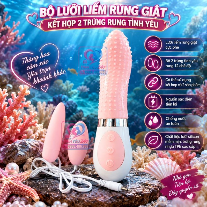 Trứng rung tình yêu 2 cà na cao cấp kích thích sâu bên trong ống âm đạo