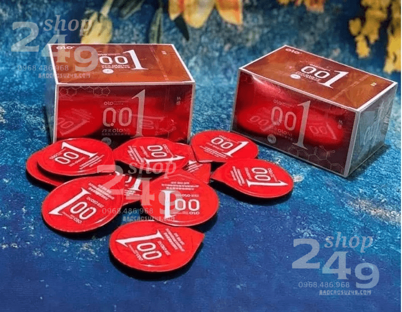 bao cao su OLO đỏ truyền nhiệt gel HA