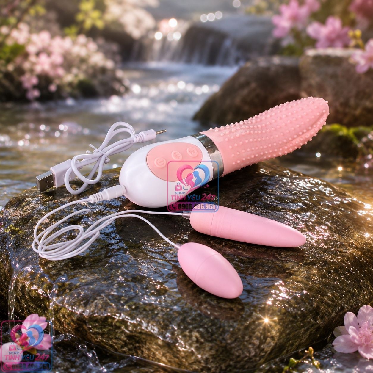 Lưỡi rung tình yêu kết hợp trứng rung 2 cà na Crazy Tongue chính hãng Mizz Zee lưỡi rung tình yêu kết hợp trứng rung 2 cà na Crazy Tongue kích thích điểm G cho nữ