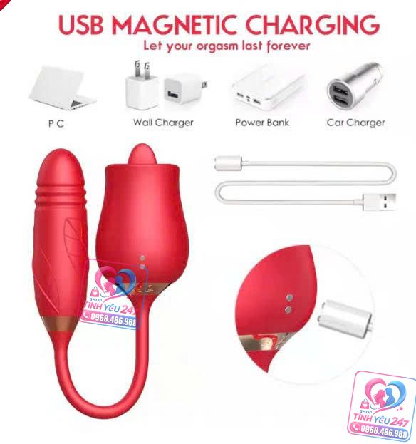trứng rung tình yêu cao cấp cho nữ sạc từ tính thông minh qua cổng USB bảo mật