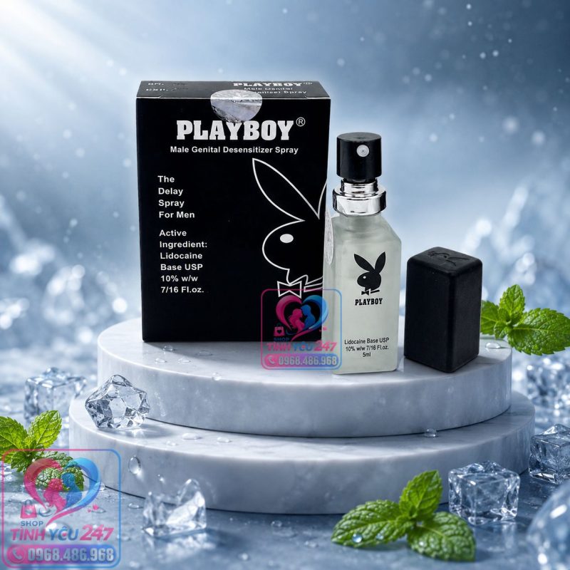 Chai xịt Playboy Đen 5ml kéo dài thời gian quan hệ giúp kiểm soát xuất tinh sớm