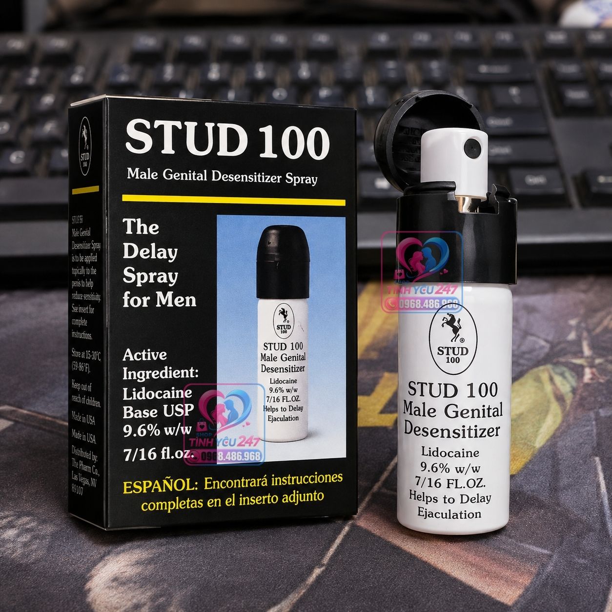 Chai xịt chống xuất tinh sớm Stud 100 chính hãng vỏ hộp sắc nét Chai xịt chống xuất tinh sớm Stud 100 giúp nam giới kéo dài thời gian quan hệ