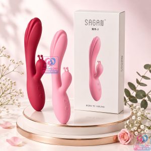Dương vật giả có nhánh Sagan cao cấp hai đầu rung kích thích điểm G