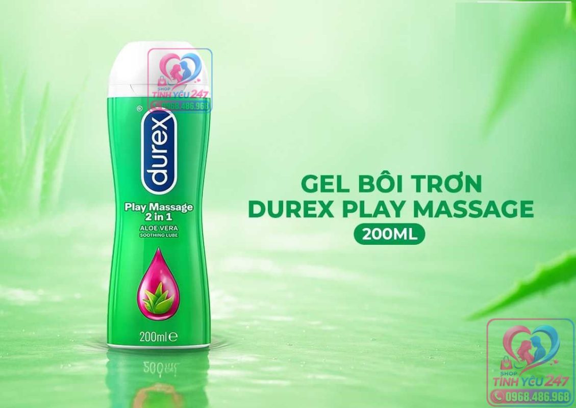 gel bôi trơn gốc nước Durex Play Massage 2 in 1 không dính nhớt dễ rửa sạch