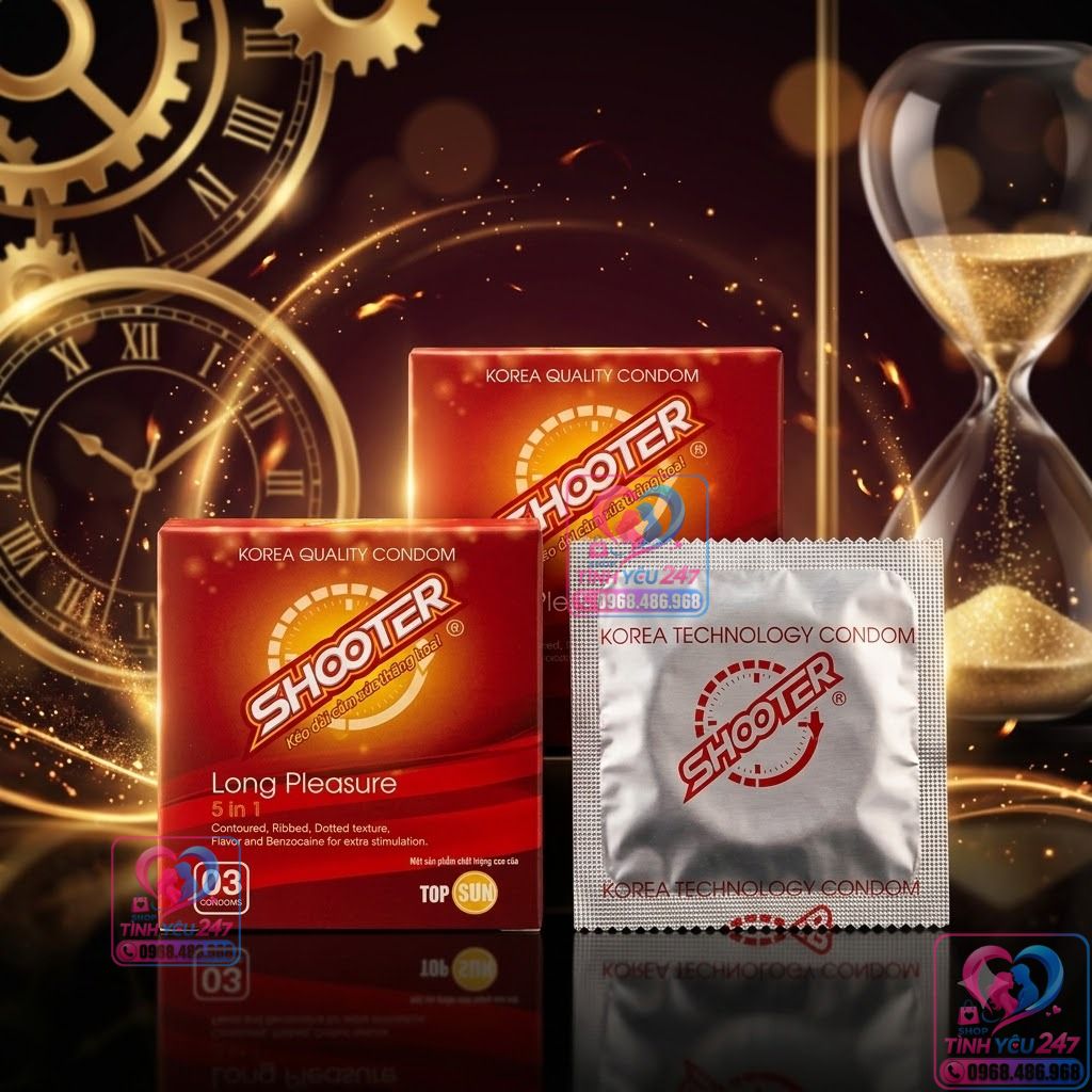 Thiết Kế Gân Gai Và Siêu Mỏng 0.03mm Của Bao Cao Su Shooter 5in1 Bao cao su Shooter 5in1 siêu mỏng 0.03mm gân gai li ti kích thích điểm G