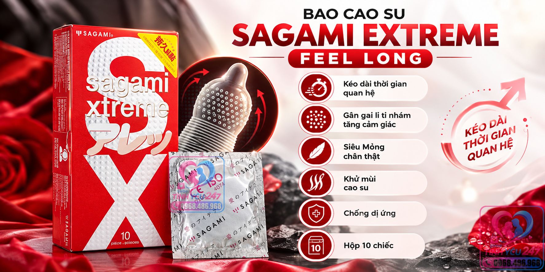 Cách bóc và đeo Bao cao su Sagami Xtreme Feel Long đúng chuẩn Hướng dẫn dùng Bao cao su Sagami Xtreme Feel Long an toàn
