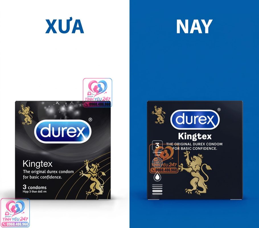 Bao cao su Durex Kingtex hộp 3 cái an toàn