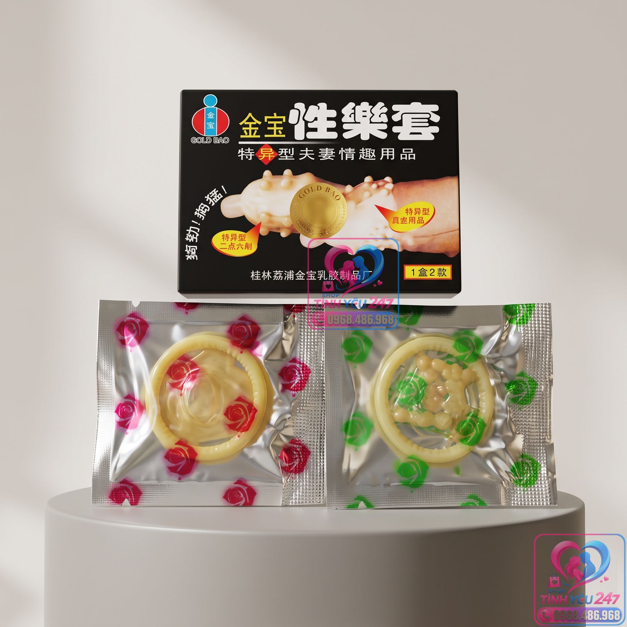 Bao cao su bi lớn dọc thân Gold Bi tăng khoái cảm