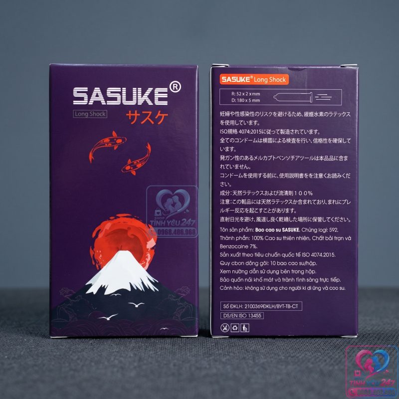 Bao cao su Sasuke Long Sock chính hãng kéo dài thời gian