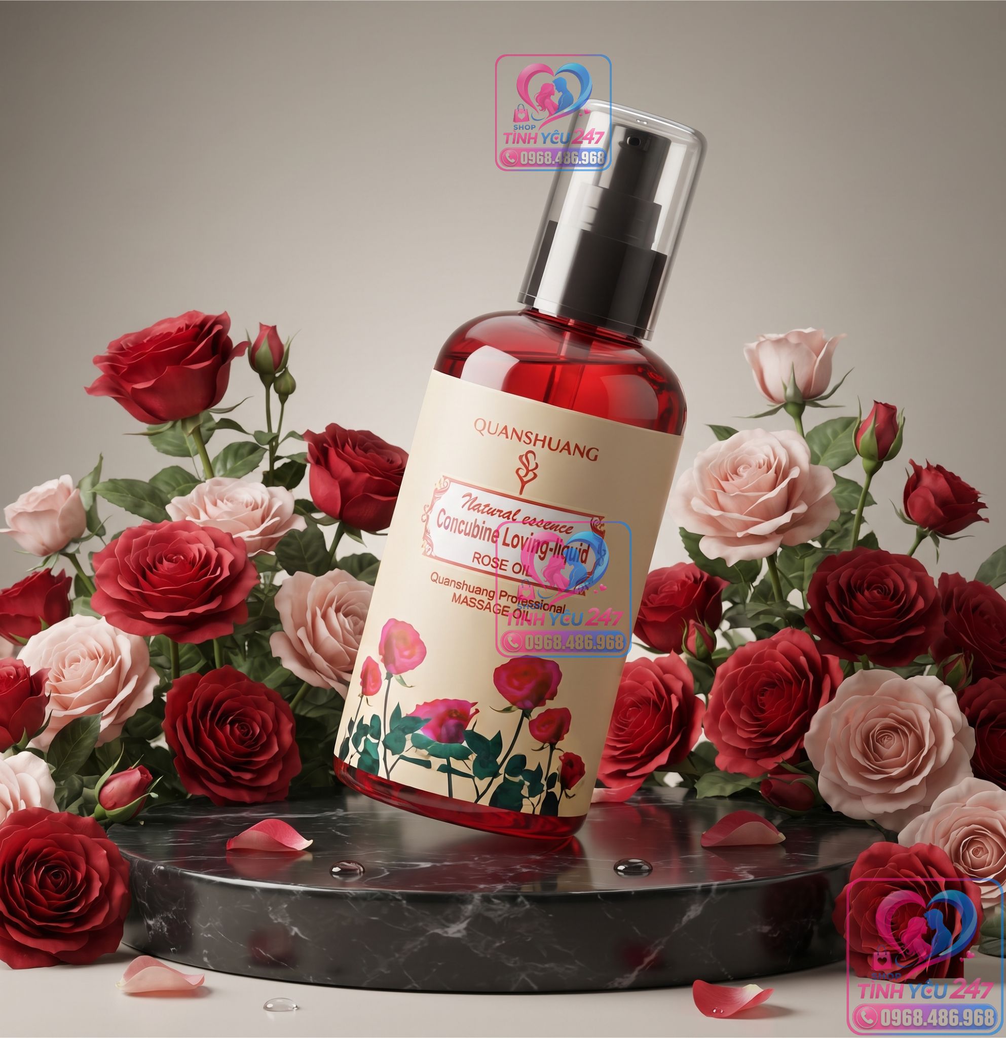 Kết cấu gốc nước an toàn của gel bôi trơn hoa hồng cao cấp Gel bôi trơn hoa hồng gốc nước an toàn không bết dính