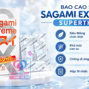 Bao cao su Sagami Xtreme Super Thin size 52mm co giãn tốt