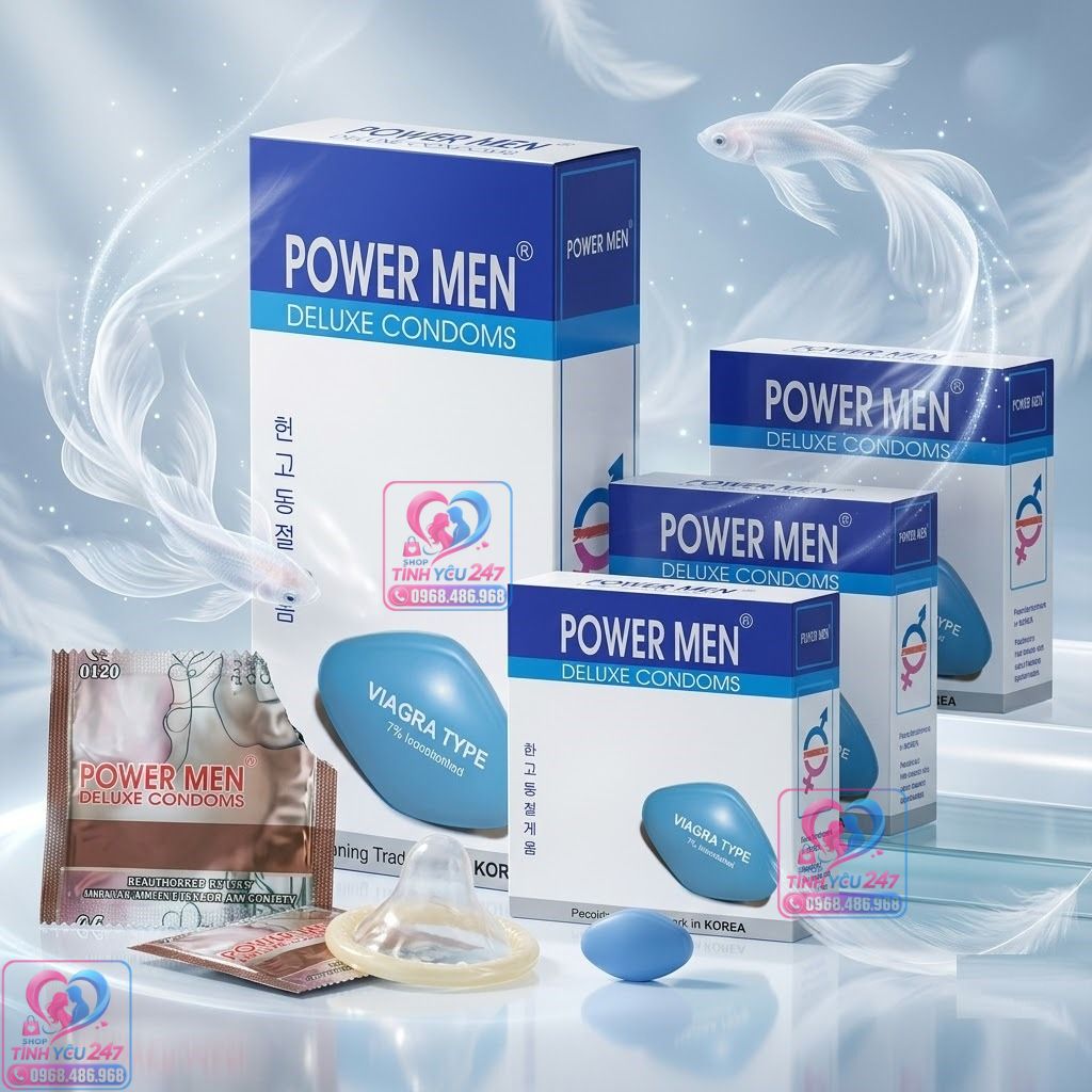 Thiết kế siêu mỏng 0.04mm truyền nhiệt nhanh bao cao su siêu mỏng powermen viagra type mỏng 0.04mm truyền nhiệt tốt