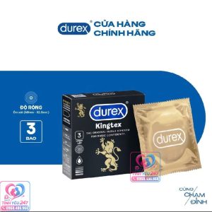 Bao cao su Durex Kingtex hộp 3 cái chống tuột