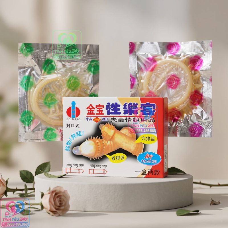 Bao cao su Gold Bao gai răng cưa hỗ trợ quan hệ ngả hậu môn