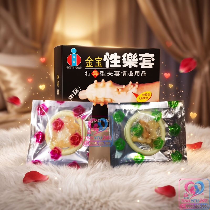 Bao cao su bi lớn dọc thân Gold Bi chính hãng