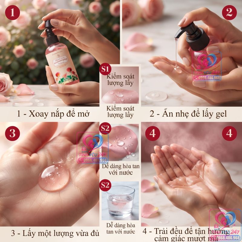 Gel bôi trơn hoa hồng kết hợp massage toàn thân thư giãn
