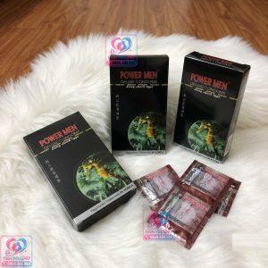 bao cao su gân gai powermen cá ngựa đen thiết kế 16 đường gân 489 hạt bi