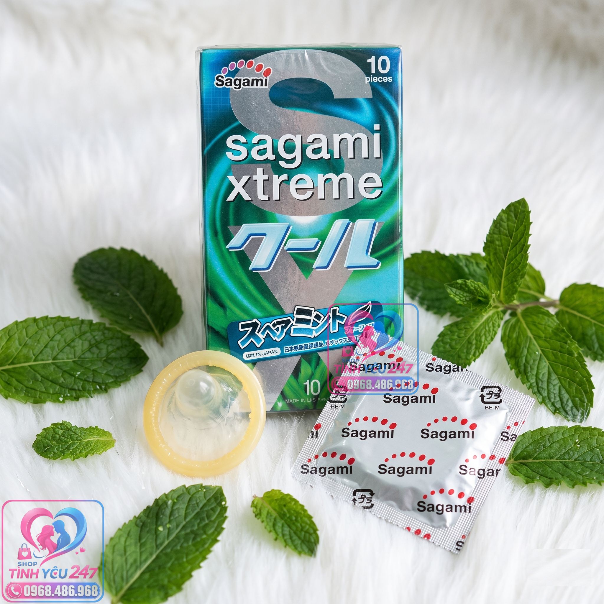 Hương bạc hà the mát của bao cao su Sagami Xtreme Spearmint bao cao su Sagami Xtreme Spearmint hương bạc hà