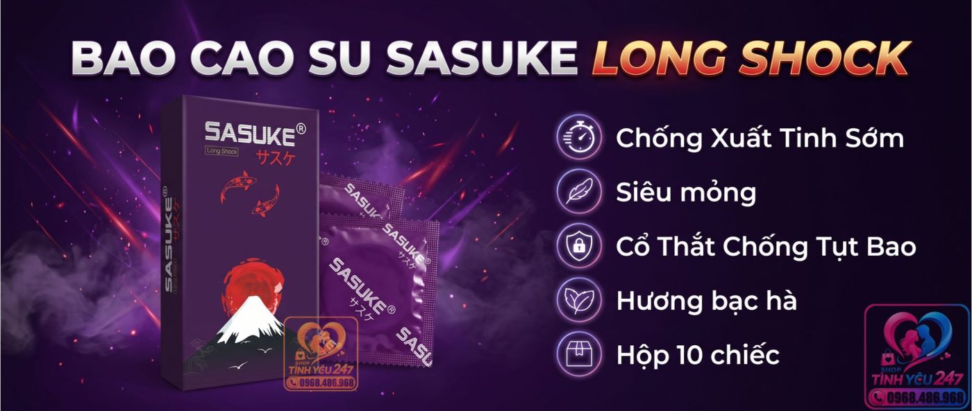 Bao cao su Sasuke Long Sock thiết kế siêu mỏng 0.02mm