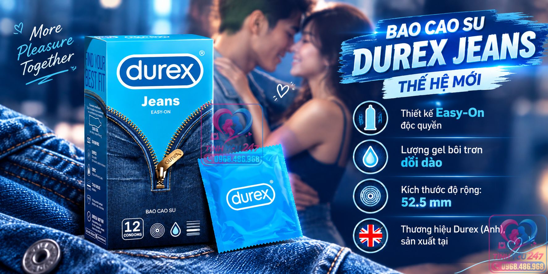 Bao cao su Durex nhiều gel bôi trơn mua ở đâu uy tín giá tốt Bao cao su Durex nhiều gel bôi trơn giao hàng kín đáo tại Shop Tình Yêu 24/7