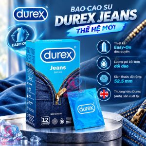 Bao cao su Durex mượt mà ôm sát 52.5mm chuẩn phom nam giới Việt