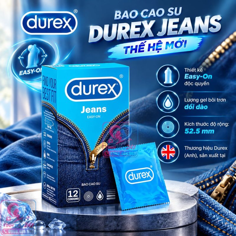 Bao cao su Durex mượt mà ôm sát 52.5mm chuẩn phom nam giới Việt