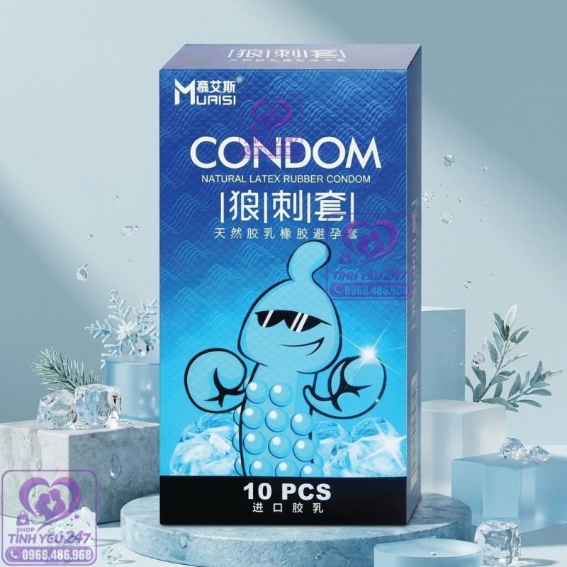 Bao cao su gai Muaisi Cooling hộp 10 chiếc kích thích điểm G