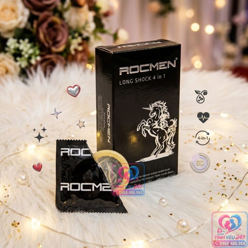 Hướng dẫn đeo Bao cao su Rocmen Long Shock 4 in 1 hộp 12 cái
