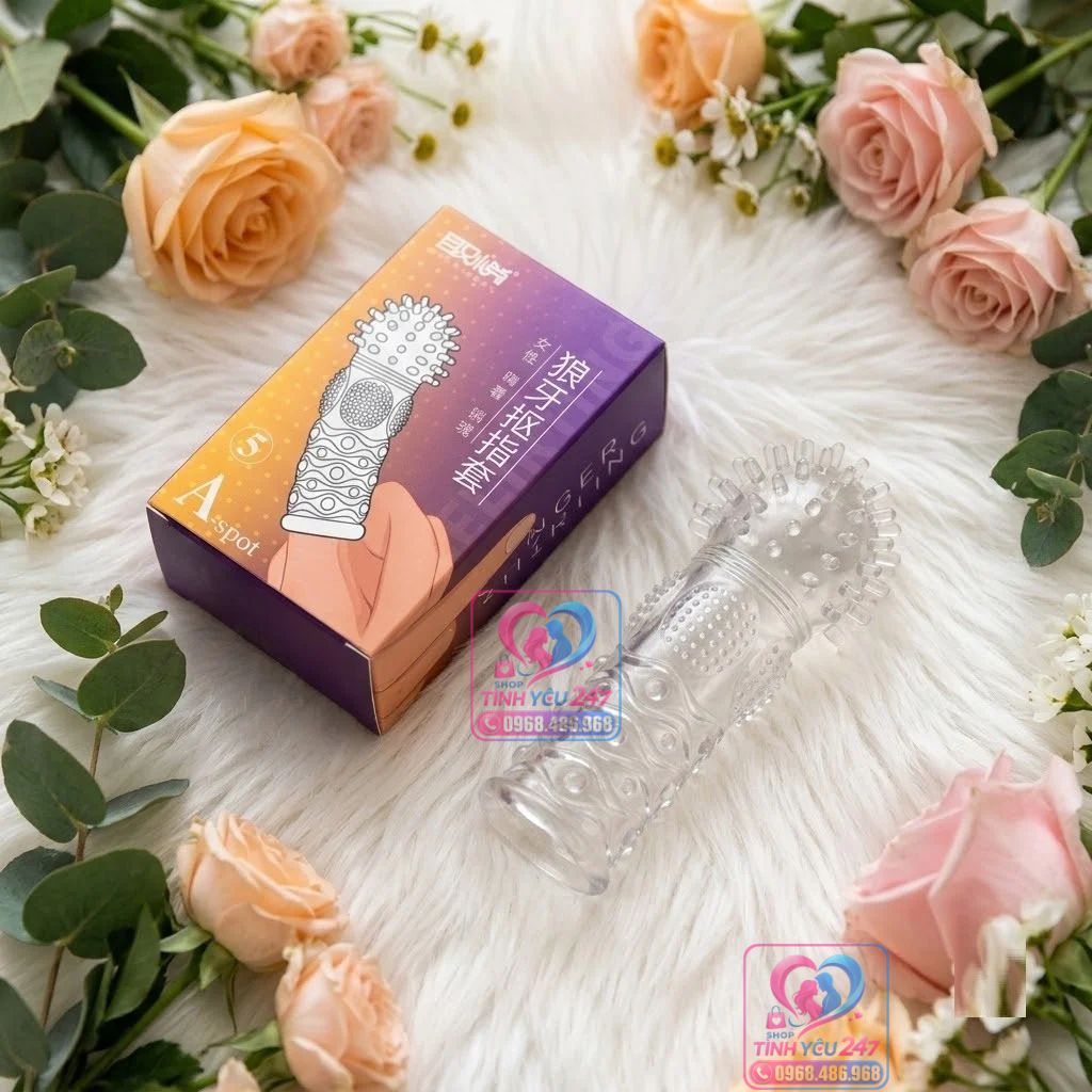 Bao cao su đôn đeo ngón tay gai râu silicon kích thích dạo đầu bao cao su đôn đeo ngón tay gai râu silicon thiết kế gai râu bi nổi kích thích điểm G