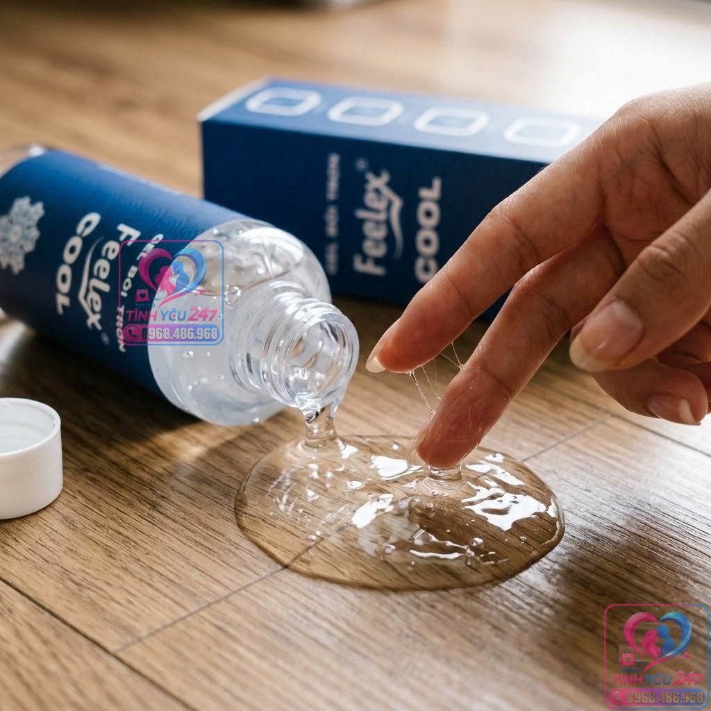 Gel bôi trơn mát lạnh Feelex Cool 250ml chính hãng Feelex gel bôi trơn mát lạnh Feelex Cool 250ml chai lớn gốc nước