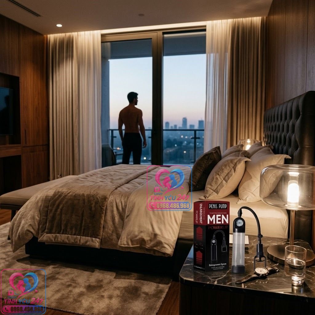 Máy tập dương vật chân không bằng tay Men Powerup máy tập dương vật chân không van bóp tay cơ động linh hoạt