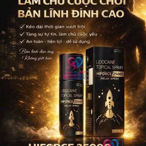 Chai xịt Hiforce 25000 Delay Spray chống xuất tinh sớm chứa Lidocaine 10% giảm nhạy cảm quy đầu